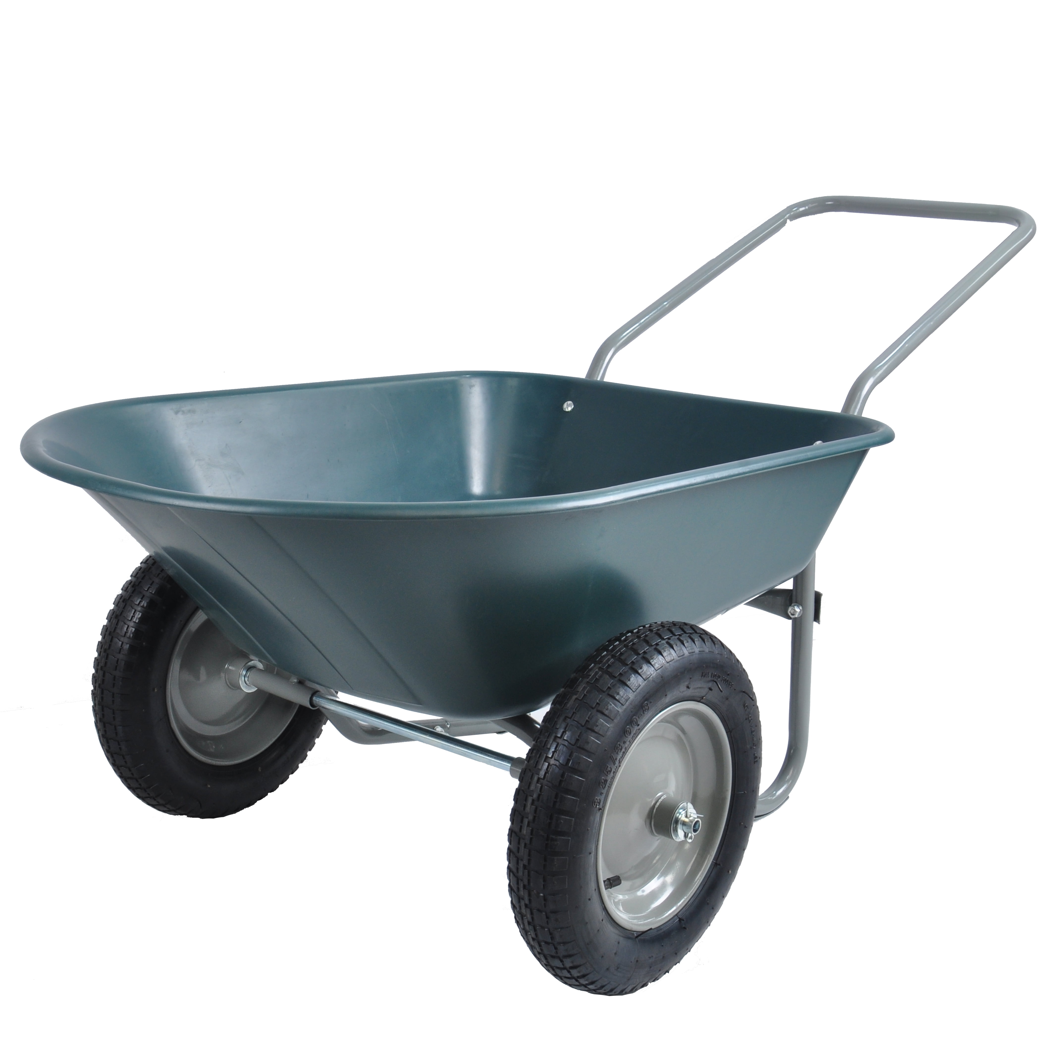 Walkfairy Easy Haul Wheelbarrow with Garden Tool Storage Tray Durable Heavy ABS Wheelbarrow with Large Easy Turn Wheels Green