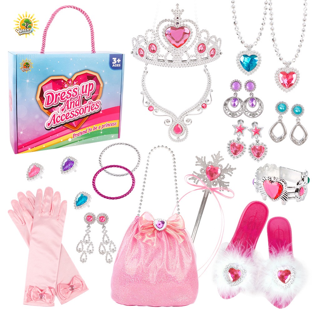 Walkfairy Princess Dress Up Sets for Little Girls Age 3 4 5 6, Kids' Dress Up and Pretend Play