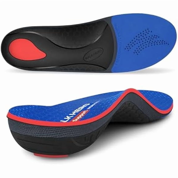 Walkhero Arch Support Inserts for Men & Women - Plantar Fasciitis Insoles with Max Cushion, Orthotics for Heel Pain Relief, Work Boots, Standing All Day (Mens 11-11.5 | Womens 13-13.5, Starry Blue)
