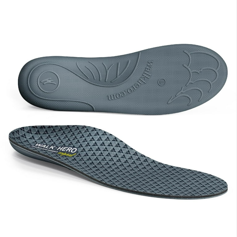 Walkhero Plantar Fasciitis Insoles High Arch Support Orthotic Shoe Inserts Relieve Foot Pain and Flat Foot Mens 7 7 1 2 Womens 9 9 1 2 Gray Walmart