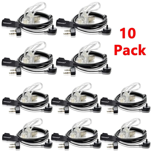 Walkie Talkie Earpiece with Mic 2 Pin Acoustic Tube Headset For  RT22 RT21 RT68 H777, Pxton Baofeng BF-888S BF-T26,TD-M8s TD-V2 TD-H3 TD-H8