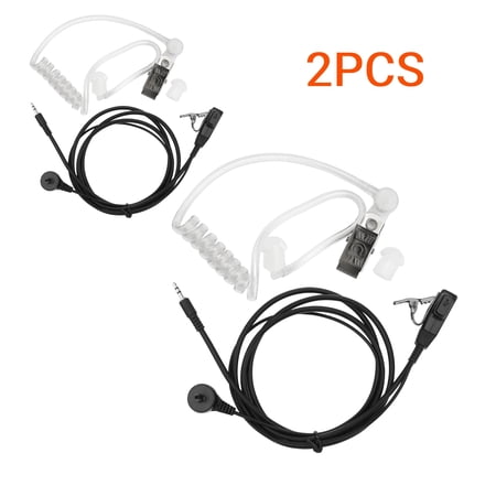 Walkie Talkie Headset 1 Pin Covert Acoustic Tube Earpiece with Mic Compatible with Cobra CXT195 CX112 ACXT1035r ACXT145 ACXT545 PX655 RX385 RX685 Two Way Radio Accessories 2 Pack