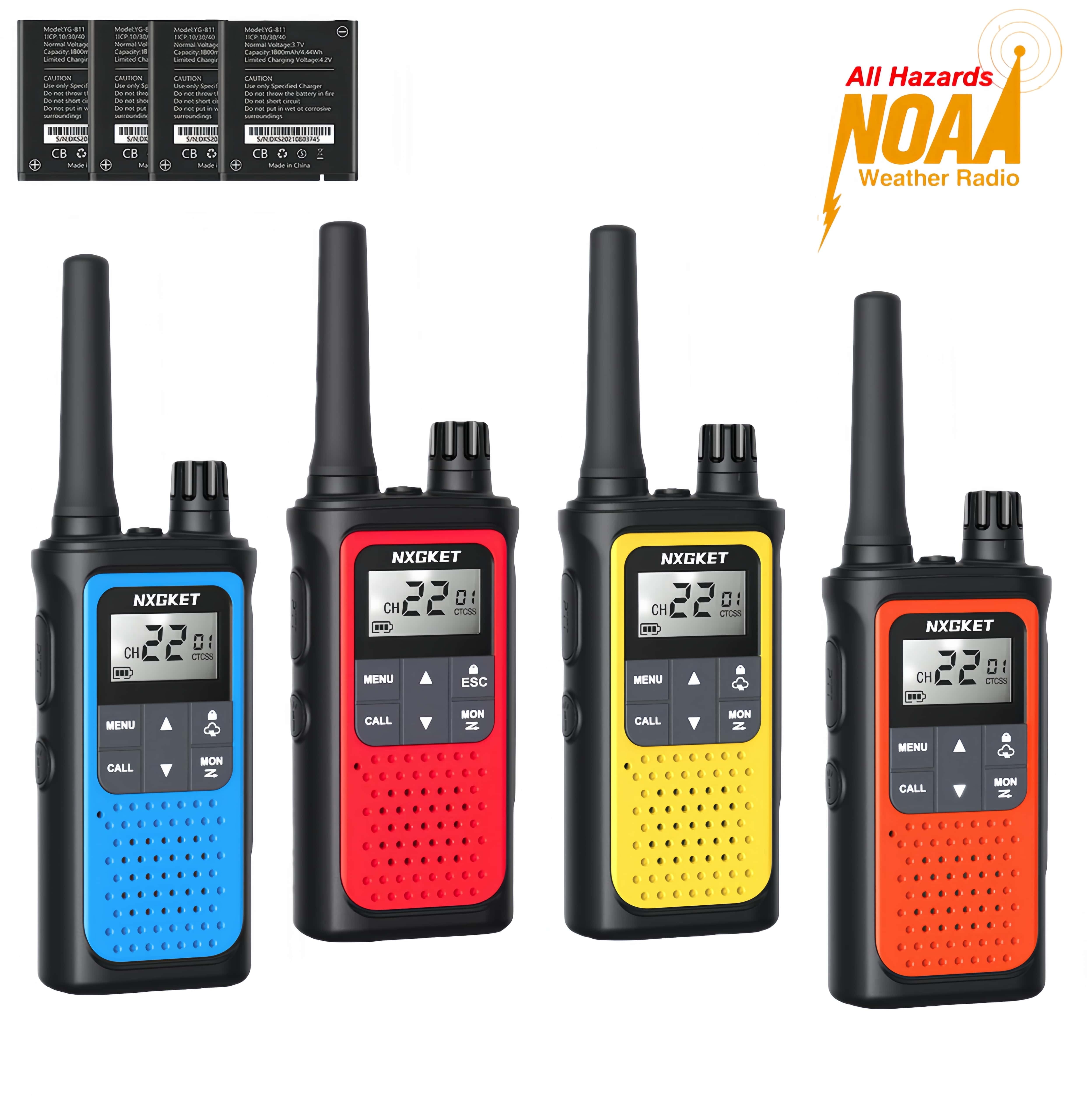 NXGKET Rechargeable Walkie Talkies 4 Pack, 22 Channel Long NXGKET Rechargeable Walkie Talkies 4 Pack, 22 Channel Long