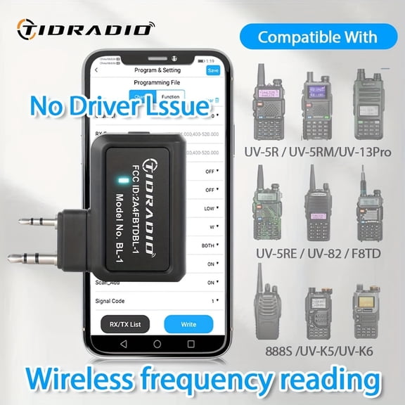 Walkie Talkie Programmer Is Suitable for Multiple Brands Including HAM Radio, BAOFENG, And Other Two-way Radio Models