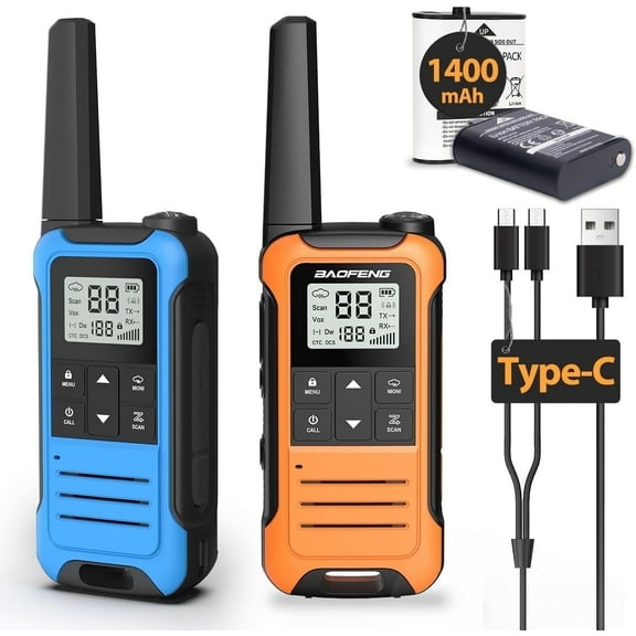 Walkie Talkies F22 FRS Radio for Adults Rechargeable NOAA USB-C Charger for Camping Hunting , 2 Pack