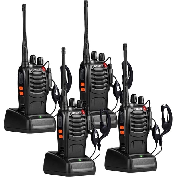 Walkie Talkies Long Range for Adults with Earpieces,16 Channel Walky Talky Rechargeable Handheld Two Way s with Flashlight Li-ion Battery and Charger4 Pack