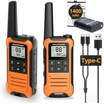 Walkie Talkies Long Range for Adults, Rechargeable Walkie Talkie Baofeng F22 FRS Radio Walky Talky Family Walkie-Talkie with 1400 mAh Battery USB Charger for Hiking Camping Trip (2 Pack)