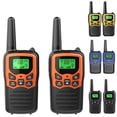 thumbnail image 1 of Walkie Talkies, Long Range Walkie Talkies for Adults with 22 FRS Channels, Family Walkie Talkie with LED Flashlight VOX LCD Display for Hiking Camping Trip (Orange 2 Pack), 1 of 25