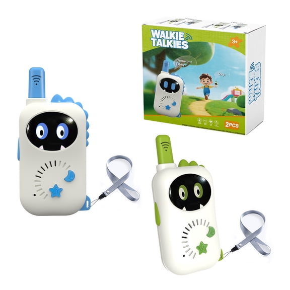 Walkie Talkies, Portable Dinosaur Themed 2 Pack Long Range 2-Way Radios with Lanyard, Simple Control Outdoor Camping Gear Multi-Purpose Holiday Gift