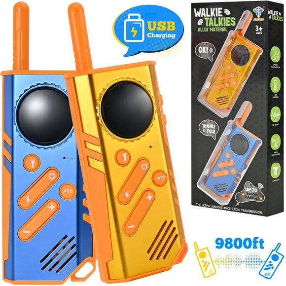 Walkie Talkies Toys - 2 Pack 10000ft Long Range Walkie Talkies For Kids With LED Light, 22 Channels, Kids Camping Hiking Toys For 3-8 Boys & Girls