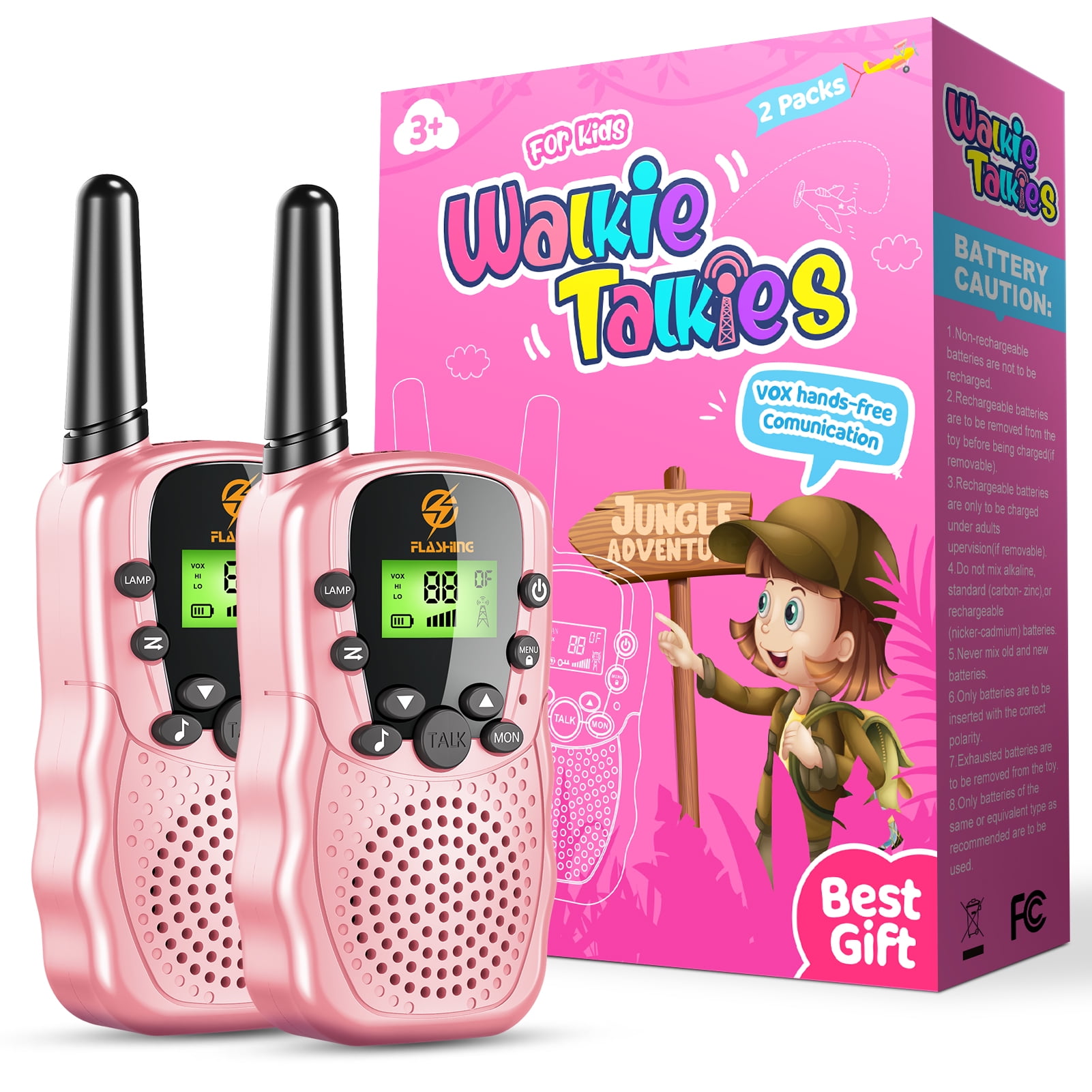 Rechargeable Walkie Talkies for Adults, 2 Pack Two-Way Radios Long Range 5  Miles for Family Camping Boys Girls Gift