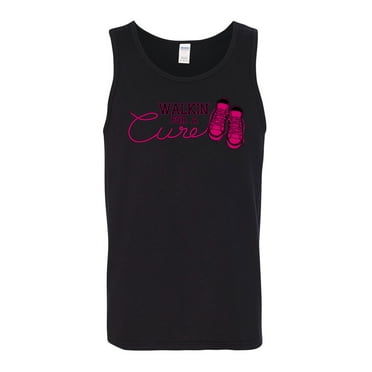 Walkin For A Cure Breast Cancer Awareness Mens Tank Top, Black, Small
