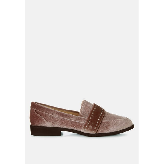 Walkin Stud Detail Velvet Loafers