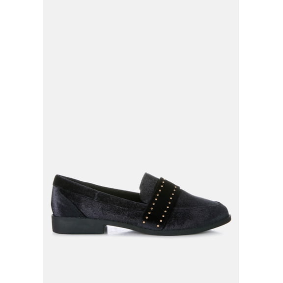 Walkin Stud Detail Velvet Loafers
