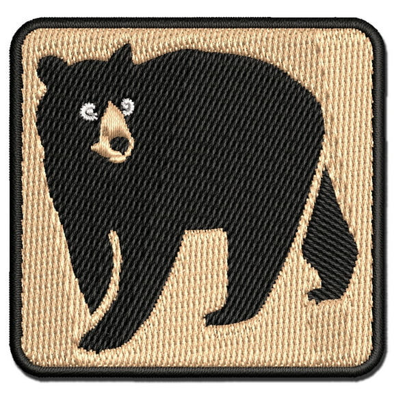 Walking American Black Bear Applique Multi-Color Embroidered Iron-On Patch - 3 Inch Medium