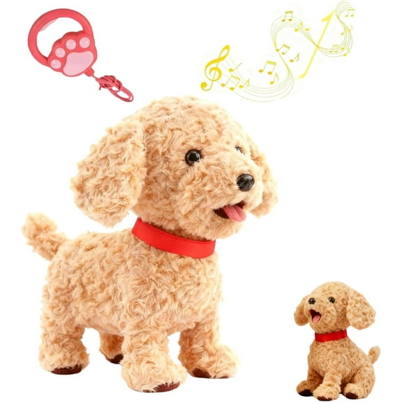 Interactive Robot Dog with Touch Sensing,Battery Powered Electric Puppy with Voice Mimic, Realistic Sounds,Licking Tongue MotionX