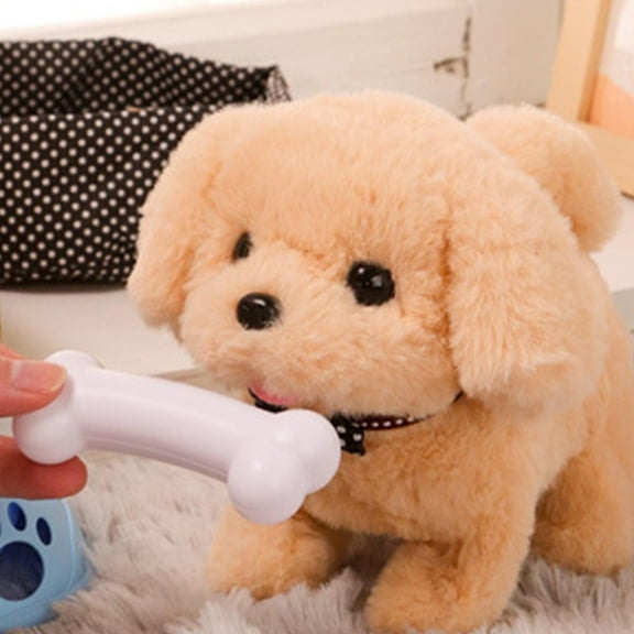 Walking Barking Plush Dog Toy Realistic Electronic Pet Puppy for Ki-ds Tod-dlers Ages 3+ Ideal Birthday Christmas Gift