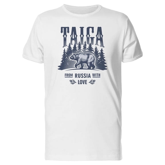 Walking Bear Taiga Russia T-Shirt Men -Image by Shutterstock, Male x-Large
