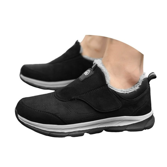 Walking Boots Womens Mens Comfort Athletic Fleece Lined Warm Slip on Winter Snow Work Ankle Booties