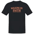 thumbnail image 1 of Walking By Faith Men's Black T-shirt, 1 of 3
