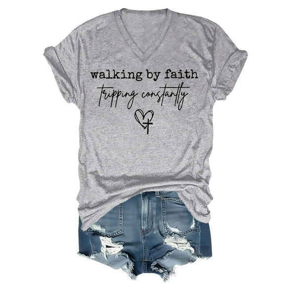 Walking By Faith Tripping Constantly T Shirt, Walking By Faith Tripping Constantly Shirt Walking By Faith Shirt V Neck
