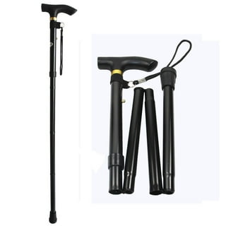 QXWREL Walking Cane with Comfort Grip 33.1'' to 36.6'' Adjustable Fold Cane  for Walk, Folding Walking Stick for Women and Men - Black 