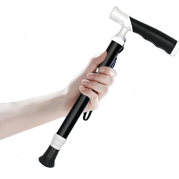 Walking Cane Adjustable Folding Lightweight Walking Canes for Men & Women Soft Ergonomic Handle Heavy Duty All Terrain Tip Walking Sticks for Seniors & Adults with Travel Bag