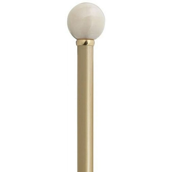 Walking Cane Ball Knob Cane High Gloss Metallic Champagne Shaft, Ivory Color Handle