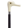 thumbnail image 1 of Walking Cane Derby Handle Duck Head with Glass Eye Cane Black Shaft Ivory Color Handle, 1 of 1