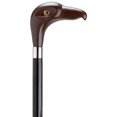 thumbnail image 1 of Walking Cane Eagle Head Glass Eye Cane Black Shaft Brown Handle, 1 of 1