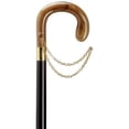 thumbnail image 1 of Walking Cane Ladies Small Crook Cane Black Maple Shaft, Horn Handle Lady Cane, 1 of 1