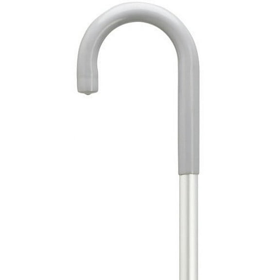 Walking Cane Lady's Aluminum Crook Handle, 3/4" diameter with vinyl grip, non adjustable, 36" long