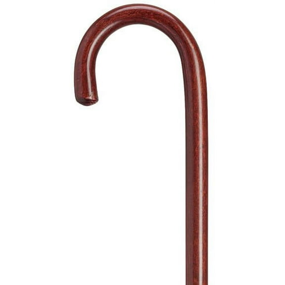 Walking Cane Mahogany Round nose crook handle hospital cane, ash wood cane, 7/8" diameter shaft, 36" long