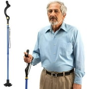 Walking Cane for Men and Walking Canes for Women Special Balancing - Blue Cane Walking Stick Have 10 Adjustable Heights - self Standing Folding Cane, Portable Collapsible Cane