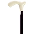 thumbnail image 1 of Walking Cane Men Derby Cane Black Shaft White Ivory Handle Ergonomic Cane, 1 of 1