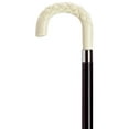 thumbnail image 1 of Walking Cane Men Diamond Carved Crook Cane Maple With Simulated Ivory Handle, 1 of 1