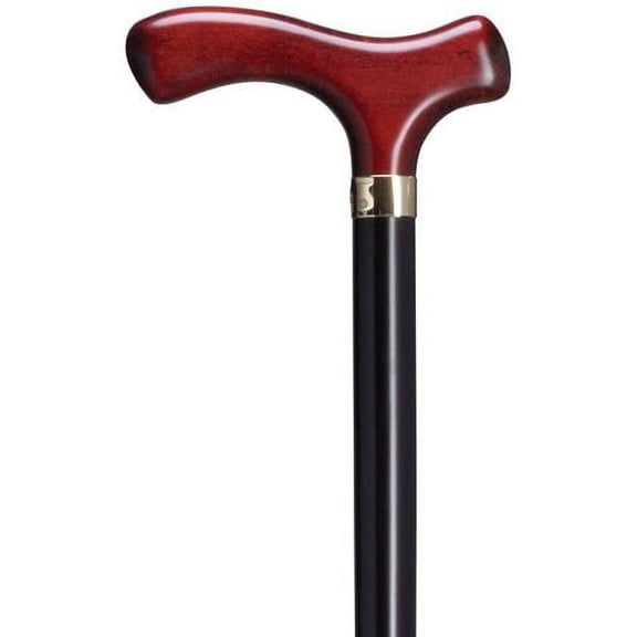 Walking Cane Men Fritz Handle Cane Black Maple Shaft, Burgundy Handle