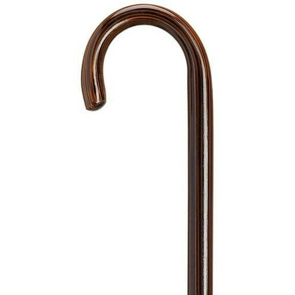 Walking Cane Men Round Nose Crook Handle Ebony Finish 1" Wood Cane