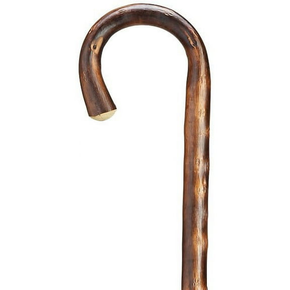 Walking Cane Men's Crook handle extra tall genuine Congo wood cane with natural bark finish