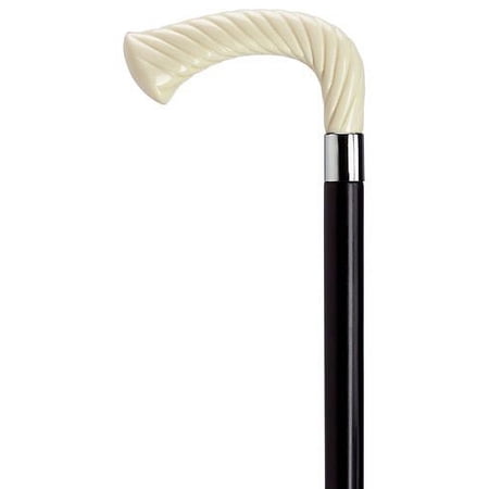 Walking Cane Rope Carved L Cane Black Maple Shaft And Ivory Handle