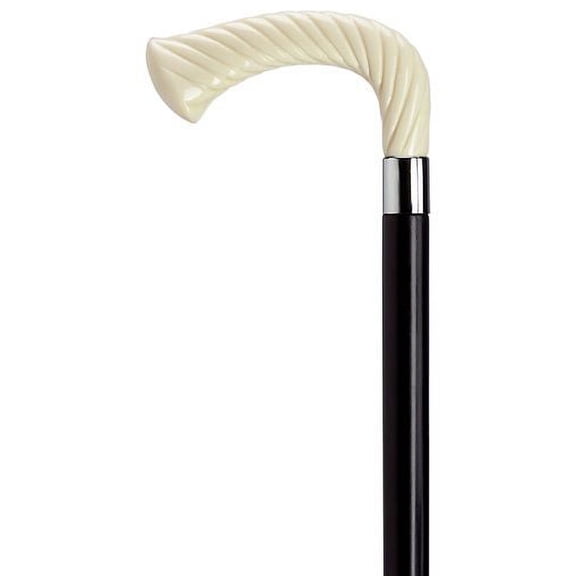 Walking Cane Rope Carved L Cane Black Maple Shaft And Ivory Handle