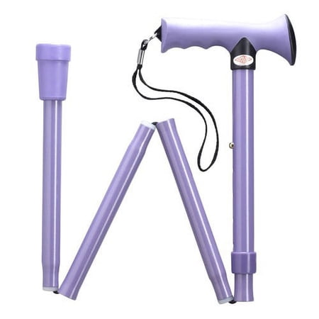 Walking Cane Rubber Overmold Ergonomic Grip Folding Cane Aluminum Adjustable Walking Cane Purple
