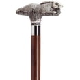 thumbnail image 1 of Walking Cane Scrimshaw Running Rabbit Derby Cane Walnut Shaft, 1 of 1