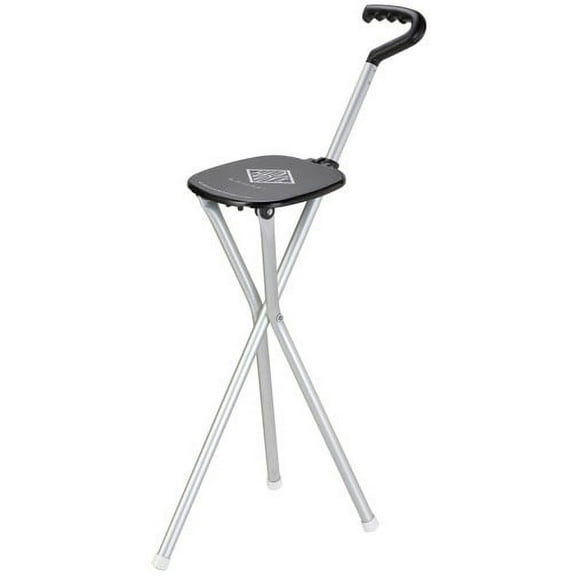 Walking Cane Sport Seat Cane Tripod Aluminum Black Weight Cap 250 lbs