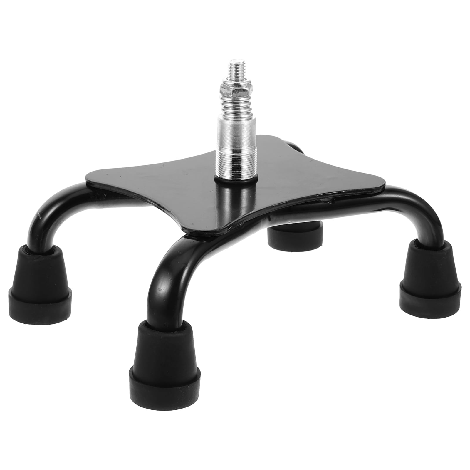 Walking Cane Tip Large Base Quad Cane Crutches Elder 17.00X12.00X12.00CM Black