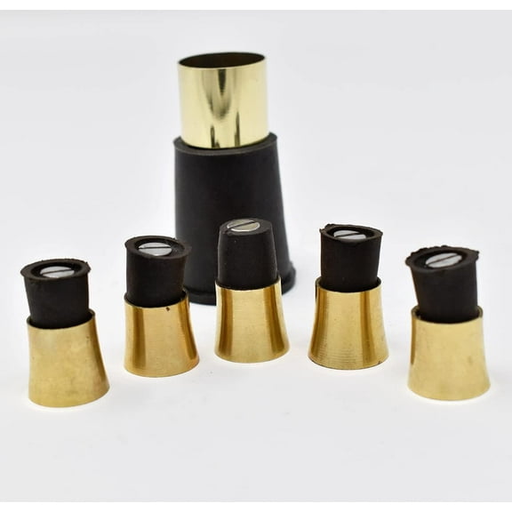 Walking Cane Tips Wooden Stick Bottom Rubber Brass Replacement Reinforced Rubber Foot Pad Screw Tip for Canes with Brass Collar Rubber Brass tip Set of 5 pc.