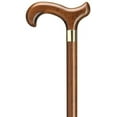 thumbnail image 1 of Walking Cane Walnut Finish Men Extra Tall 42" Derby Handle Wood Cane, 1 of 1