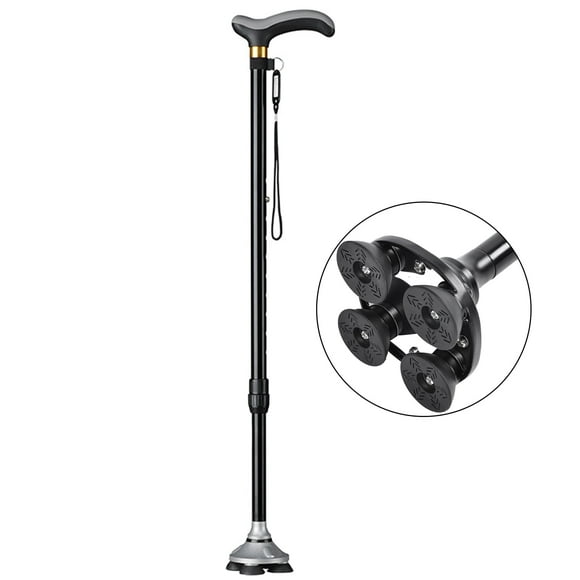 MoonSun Walking Cane Women and Men, 10 Levels Adjustable Height, Lightweight Sturdy Standing Canes for Seniors T Rubber Handles, No Tipping