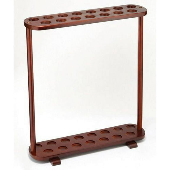 Walking Cane Wood Storage Rack Dark wood finish