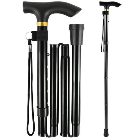 Walking Cane for Women and Men, 33.1'' to 36.6'' Adjustable Folding Walking Stick with Comfort Grip (Aluminium Alloy),1 Pack